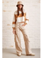 Çift Renk Oversize Sweatshirt Beyaz
