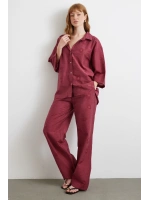 Fakir Kol Oversize Gömlek Bordo