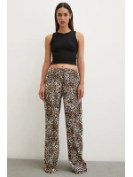 Leopar Saten Pantolon Siyah