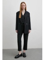Önü Pensli Skinny Kumaş Pantolon Siyah