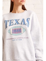 Şardonlu Texas Sweatshirt Gri