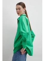 Oversize Pamuklu Gömlek Yeşil