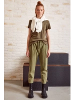 Beli İpli Salaş Gabardin Pantolon Haki