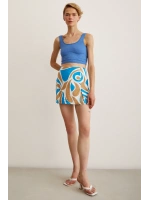 Askılı Crop Bluz Mavi
