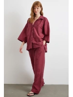 Arka Cepli Salaş Pantolon Bordo