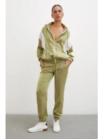 Fermuarlı Garnili Sweatshirt Haki