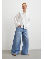 Yüksek Bel Wide Leg Jean Mavi