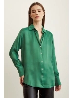 Saten Gömlek Benetton Yeşili
