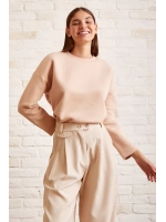 Bisiklet Yaka Oversize Sweatshirt Somon