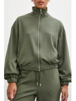 Fermuarlı Sweatshirt Haki