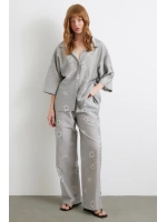 Fakir Kol Oversize Gömlek Gri
