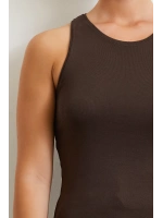Basit Crop Top Kahve