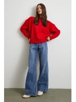 Yüksek Bel Wide Leg Jean Mavi