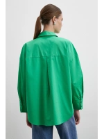 Oversize Pamuklu Gömlek Yeşil