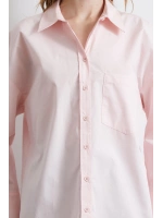 Oversize Pamuklu Gömlek Pembe