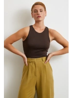 Keten Palazzo Pantolon Olive