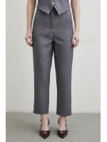 Önü Pensli Skinny Kumaş Pantolon Antirasit