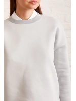 Bisiklet Yaka Oversize Sweatshirt Mavi