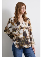 Batik Desen Vual Gömlek Haki