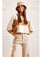 Çift Renk Oversize Sweatshirt Beyaz