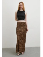 Leopar Desenli Verev Etek Kahve