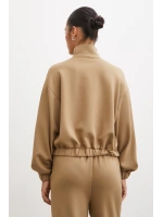 Fermuarlı Sweatshirt Camel