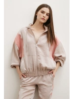 Fermuarlı Garnili Sweatshirt Bej