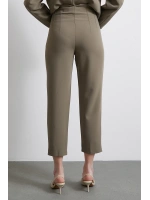 Önü Pensli Skinny Kumaş Pantolon Haki