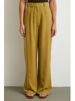 Keten Palazzo Pantolon Olive