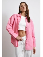 Lendy Keten Gömlek Pembe