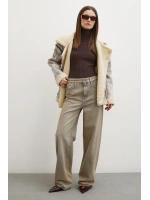 Yüksek Bel Wide Leg Jean Taş