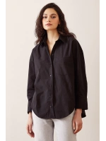 Basic Poplin Gömlek Siyah