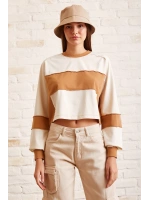 Çift Renk Oversize Sweatshirt Beyaz