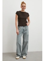 Yüksek Bel Relaxed Fit Jean Mavi