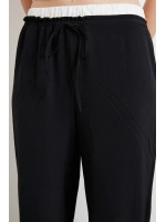 Bel Bantlı Wide Leg Pantolon Siyah