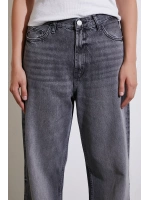 Yüksek Bel Kesik Paça Wide Leg Jean Antirasit