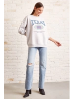 Şardonlu Texas Sweatshirt Gri