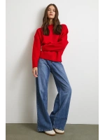 Yüksek Bel Wide Leg Jean Mavi