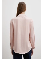 Floş Basic Saten Gömlek Bej