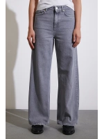 Yüksek Bel Wide Leg Jean Füme
