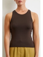 Basit Crop Top Kahve