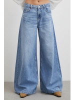 Yüksek Bel Wide Leg Jean Mavi