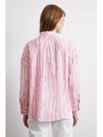 Zebra Desen Modal Gömlek Pembe
