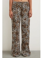 Leopar Saten Pantolon Siyah