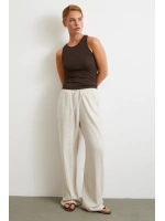 Beli Lastikli Boru Paça Pantolon Bej
