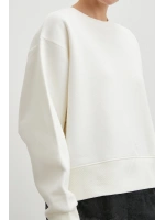 Eteği Dantelli Oversize Sweatshirt Beyaz