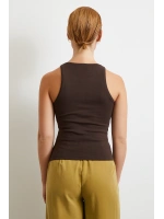 Basit Crop Top Kahve