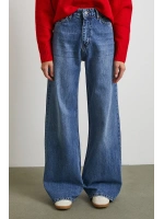 Yüksek Bel Wide Leg Jean Mavi