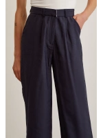 Yüksek Bel Geniş Paça Pantolon Lacivert