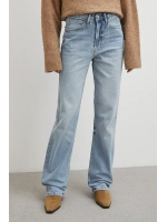 Yüksek Bel Straight Fit Jean Buz Mavisi